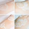 Baizihuahu White Lace Tattoo Sticker for Women, Temporary Face Body Arm, Waterproof Fake Decal Wedding Party Festival