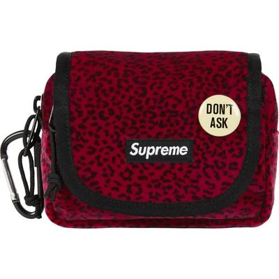 Velvet Mini Pouch Red Leopard