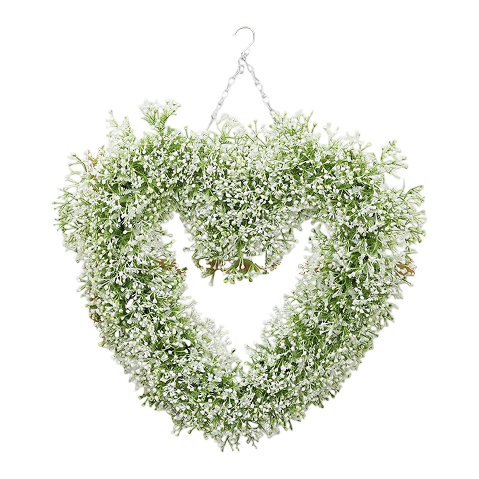 

American Valentine s Day Artificial Heart,Shaped Potted Plant Wreath Party Home Decor One Size