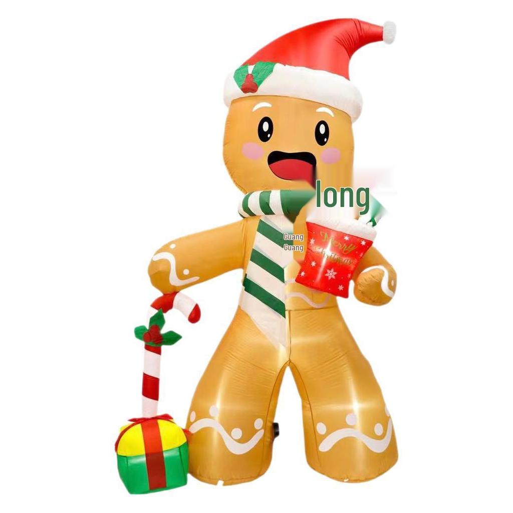 2024 Neue aufblasbare Lebkuchen-Weihnachtsdekoration für den Außenbereich Spielzeug