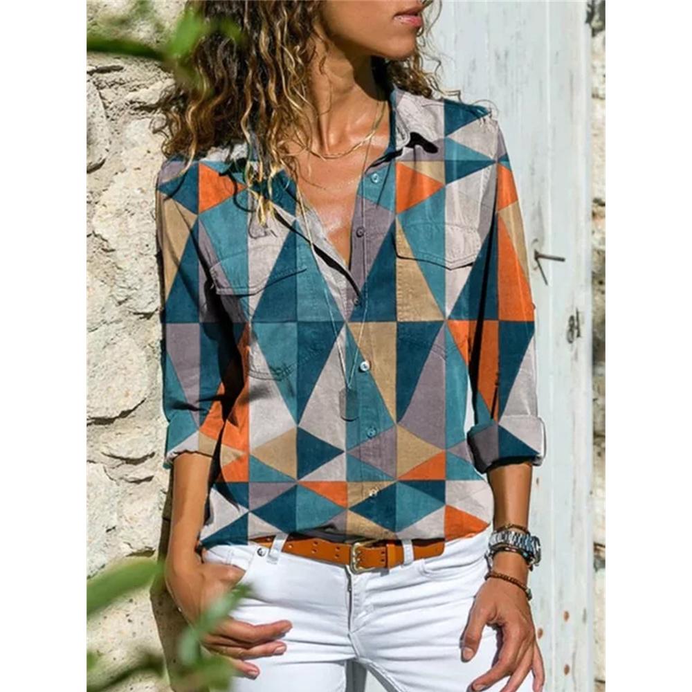 Autumn Women's Long Sleeve T-shirt Street Fashion Loose fitting Clothing Casual Shirt Button Top Women's Elegant T-shirt