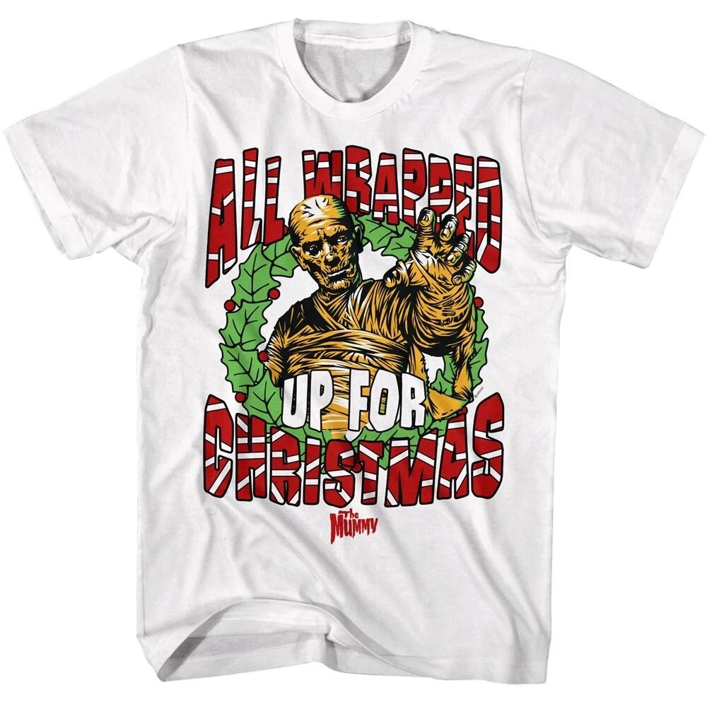 

The Mummy Wrapped Up for Christmas Men s T Shirt L