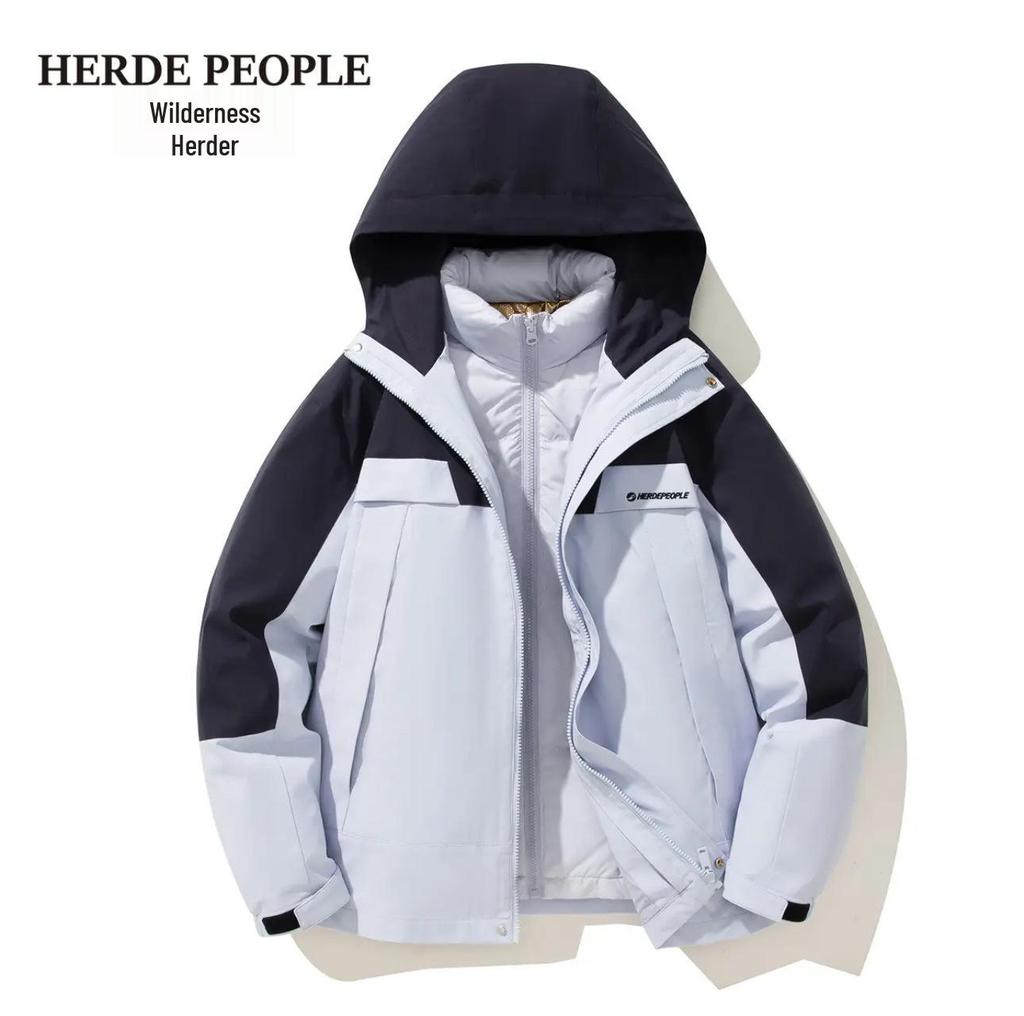 Winter Couple's 3-in-1 Down Jacket - Warm, White Duck Down, Outdoor Casual Wear