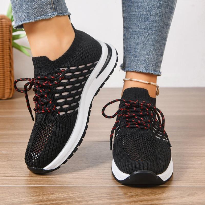 Shoes for Women 2026 Spring Autumn Breathable Mesh Platform Woman Sneakers Fashion Round Toe Solid Lace Up Casual Ladies Shoes