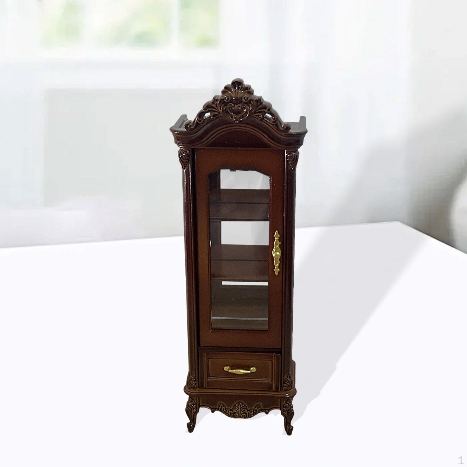 

1:12 Кукольный шкафчик может открываться реквизит мебель Single Brown