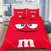 Fashion M&M Chocolate Logo Duvet Cover Pillowcase Bedding Set Boys Girls Bedroom Decoration Children Gift Single Double Size