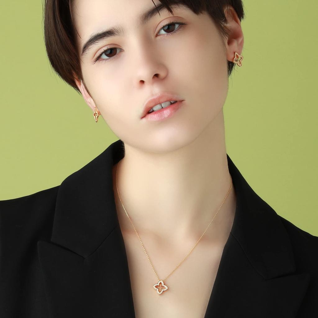 JOHNLUKE Zirconia Popular Gold and Silver Made in Gift Box Perfect for Weddings and Other John Luke Women's Necklace, (18K Gold) (925 Silver), Japan,