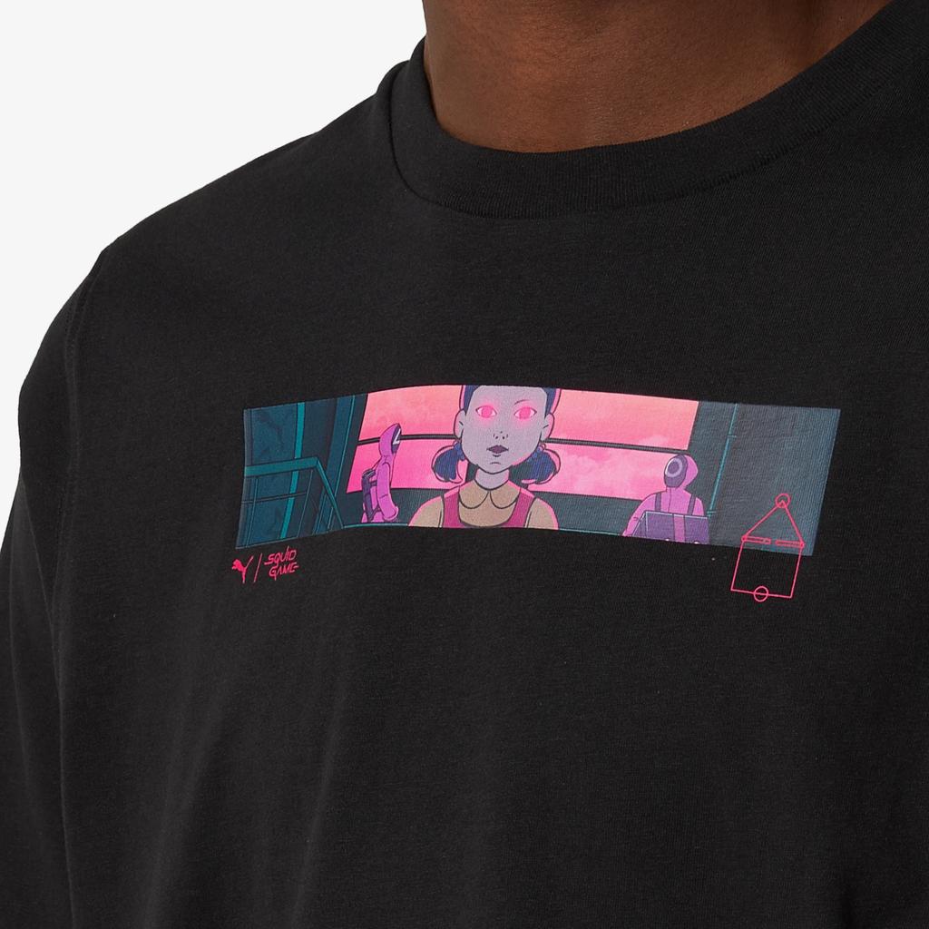 Puma X Squid Game Collaboration Comfortable Versatile Round Neck Short Sleeve T-Shirt Men T-Shirt Black 62742601