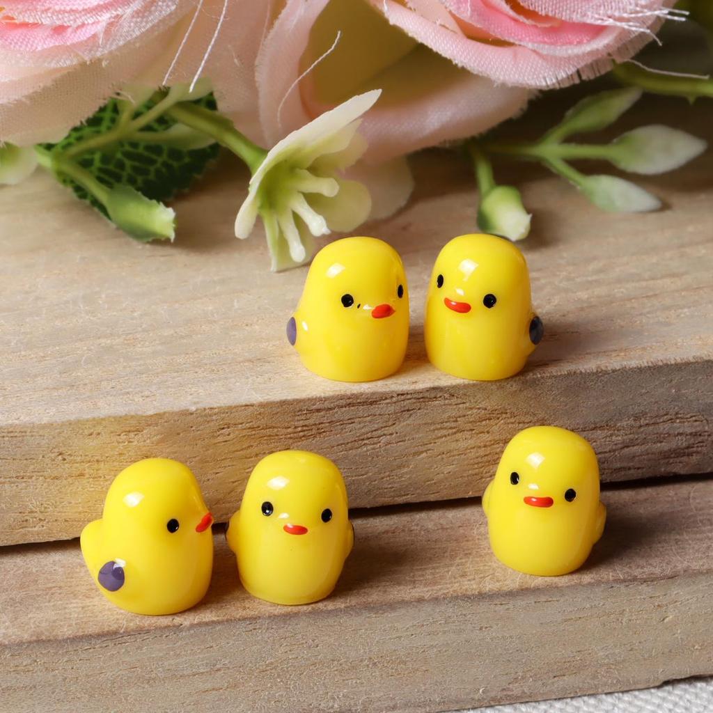 Resin Imitation Animal 3D Miniature Bean Chicken Ornaments Dolls