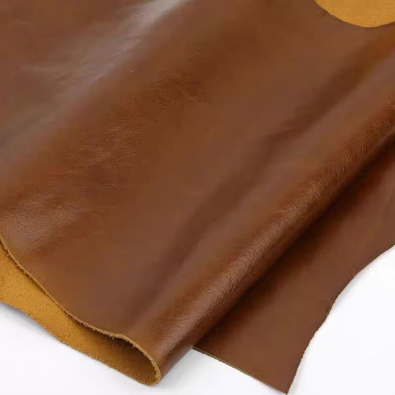 Leather Head Layer Cowhide Yellow Brown Oil Wax Leather Sofa Chair Bedhead Brown Whole Plain Vintage Oil Wax 21x14cm