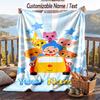 El Payaso Plim Plim Flannel Blanket, Personalized Custom Name Text, Soft Warm Plush Throw Blanket For Gift
