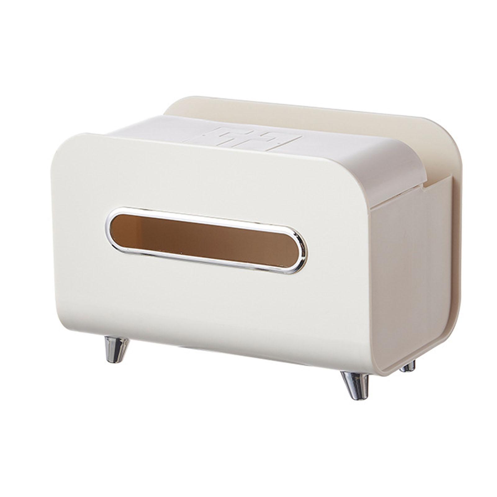 

Настольная коробка для салфеток Многофункциональный диспенсер для хранения салфеток с держателем для телефона Пульт дистанционного управления белый