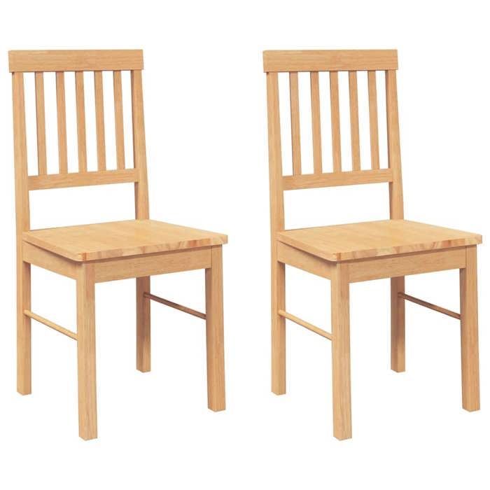 VidaXL Chaises à manger coussins 2 pcs bois massif caoutchouc, chaise à dîner, chaise, chaise de salon, chaises à dîner, 4102428