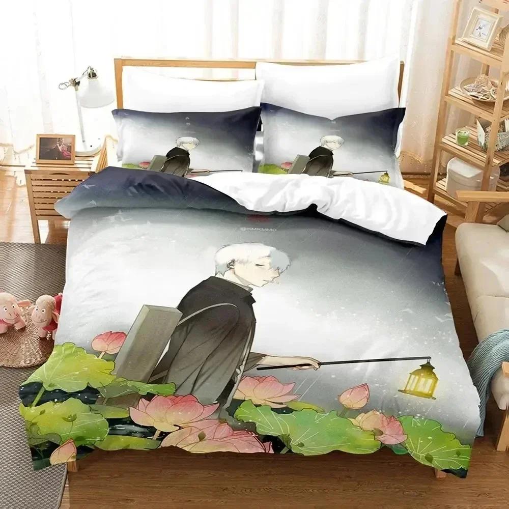 Comforter Top 3D Print Anime Mushishi Ginko Bedding Set Bed Set Comforter King Queen Size To Boys Adult