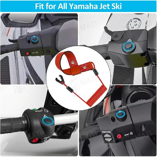 M MATI Stop Kill Safety Lanyard for EW2-68348-00-00 all Yamaha Jet Ski WaveRunner WaveVenture WaveRaider WaveJammer WaveBlaster FX140