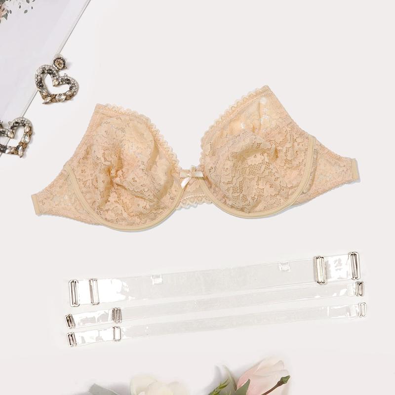 

Женский невидимый бюстгальтер больших размеров с косточками, сексуальное кружевное нижнее белье, без подкладки, бюстгальтер с открытой спиной, нижнее белье 85C 85D 90C 90D 95C 95D 100C 100D 100C бежевый