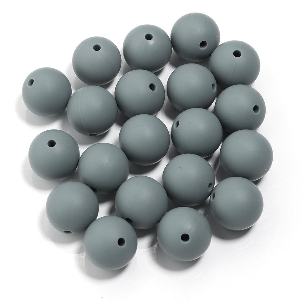 20pcs/Lot 12 15mm Candy Color Round Acrylic Imitation Silicone Beads Round Spacer Loose Bead for DIY Jewelry Making Accessories