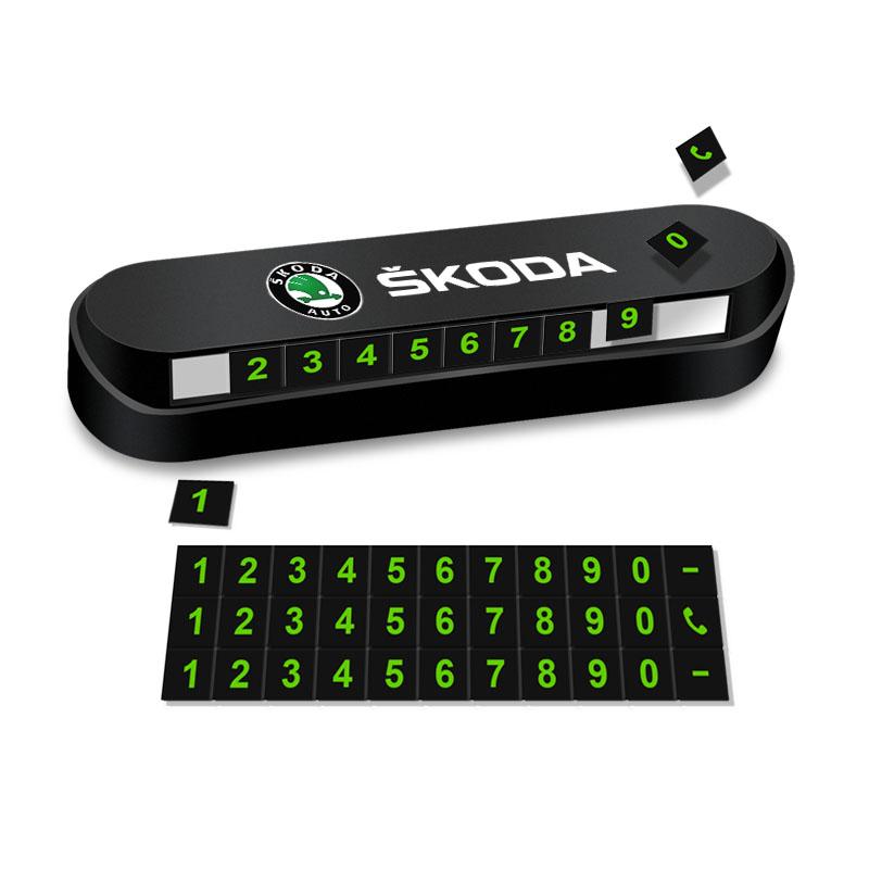 1 ks Dočasná parkovací karta do auta, odznak, styling auta pro Škoda Octavia Fabia A7 Kamiq Kapoq Kodiaq Rapid SCALA Superb Yeti Derivati