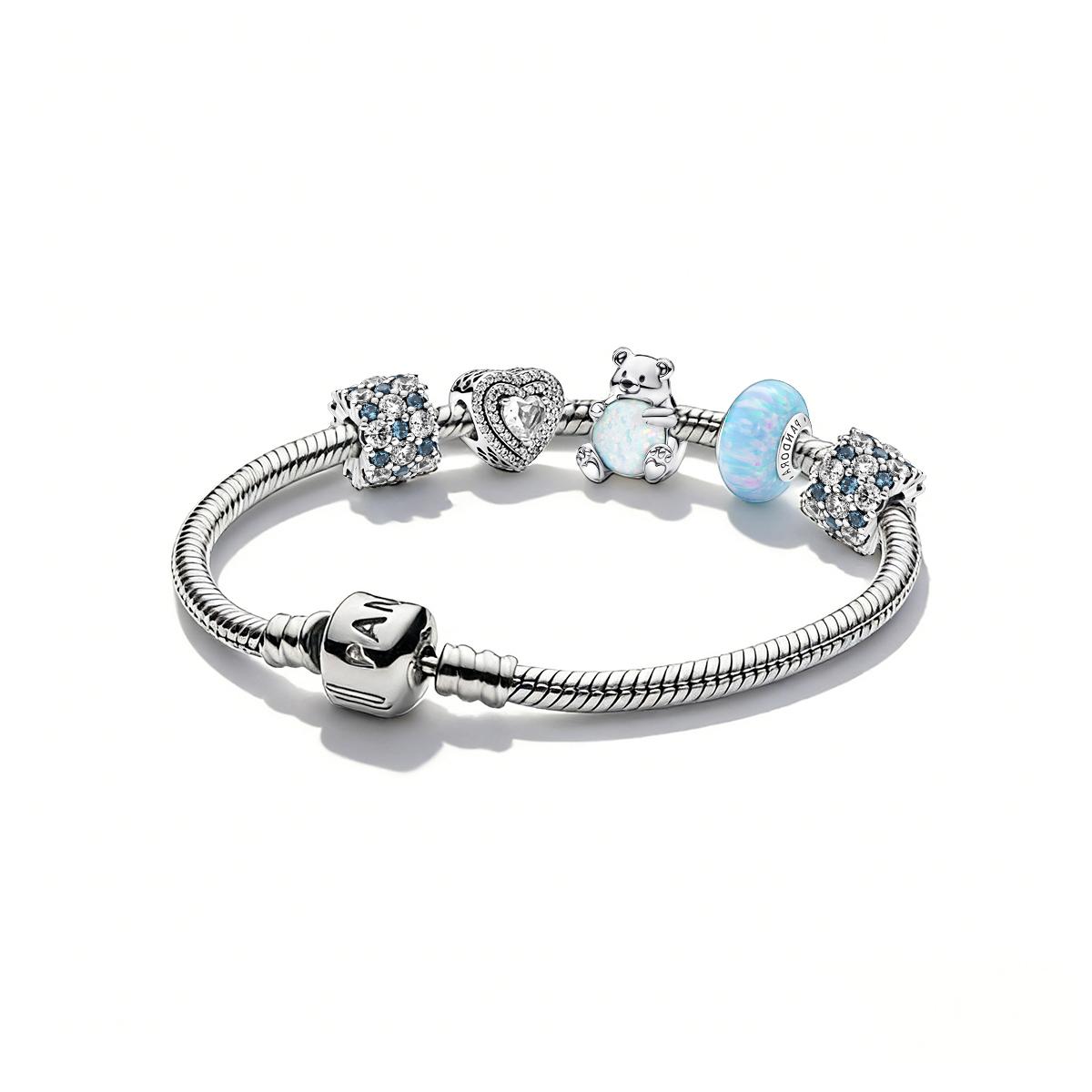 

Pandora Arctic Bear Heart Set 925 Silver Bracelet Women bracelet ZT26011320A Box,19cm