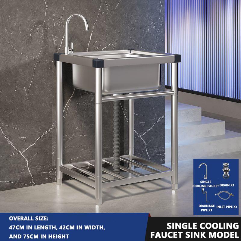 

Многофункциональная отдельно стоящая мойка из нержавеющей стали 304 с подставкой и краном для кухни, гаража, прачечной и подвала и т. д.