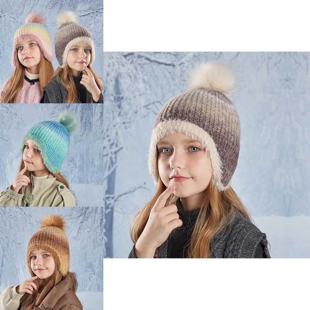 Childrens Knitted Cap With Windproof Design And Soft Acrylic Material For Winter