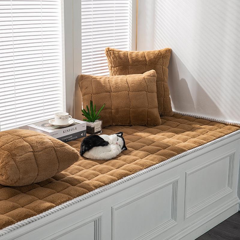 Yilanmeitu Plush Window Sill Cushion - Thick, Machine-Washable Tatami Mat for Bedroom & Balcony.