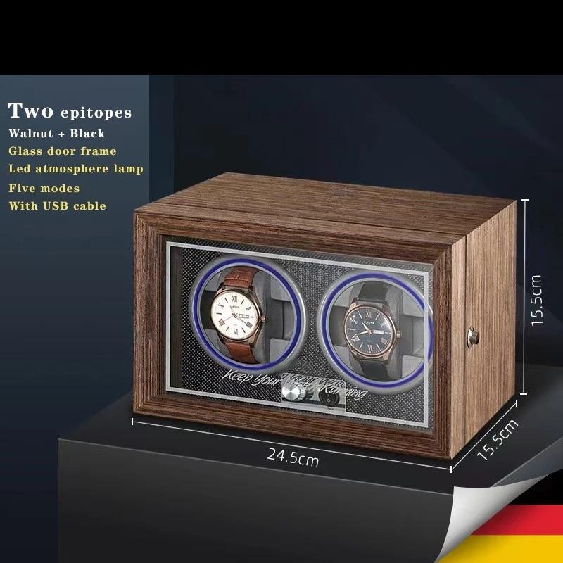 Automatický navíječ hodinek Box pro 1 2 4 sloty Dřevěná krabička na hodinky s osvětlením Dřevěná krabička na hodinky