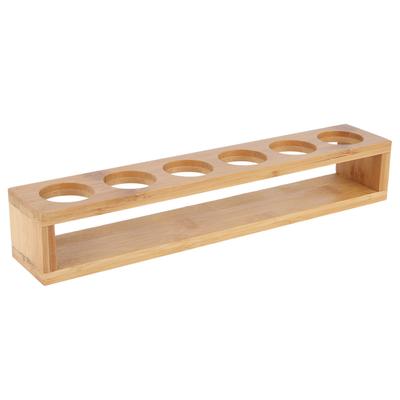 Wooden Desktop Single Row 6 Bottles Wine Cup Rack Glass Holder Display Shelf Organizer6 Holes