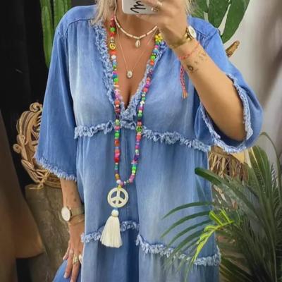 Summer 2022 Bohemian Backless Print Dress for Women