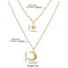 Hot-selling Octagram Double-layer Necklace Stainless Steel-plated 18K Niche Collarbone Chain Retro Moon Pendant Necklace