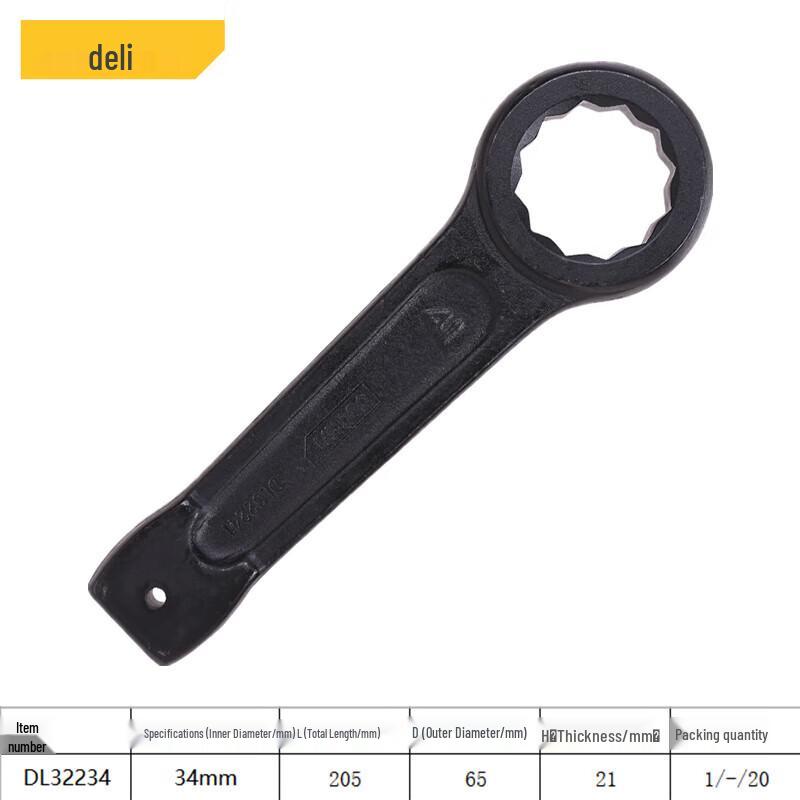 Deli 34mm Heavy Duty Striking Box Wrench 5 inch