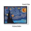 Van Gogh's Art Applique Iron On Patches On Clothes Cartoon Waves Starry Sky Embroidered Patches For Clothing Decorate Stickers