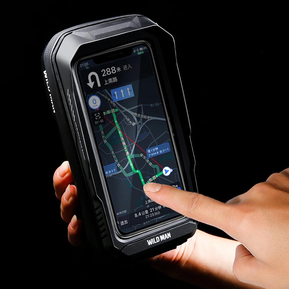 1L Bike Bag Front Bicycle Frame Bag Waterproof Phone Touch Screen Case Top Tube Cycling Bag Reflective Outdoor Cycling Gear