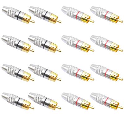 Karim RCA Pin Male Gold for DIY Vacuum Tube Stereo Socket Red and Pack of 16 Plugs, Terminals, Connectors, Plated, Audio, Amplifiers, Cables, Black,
