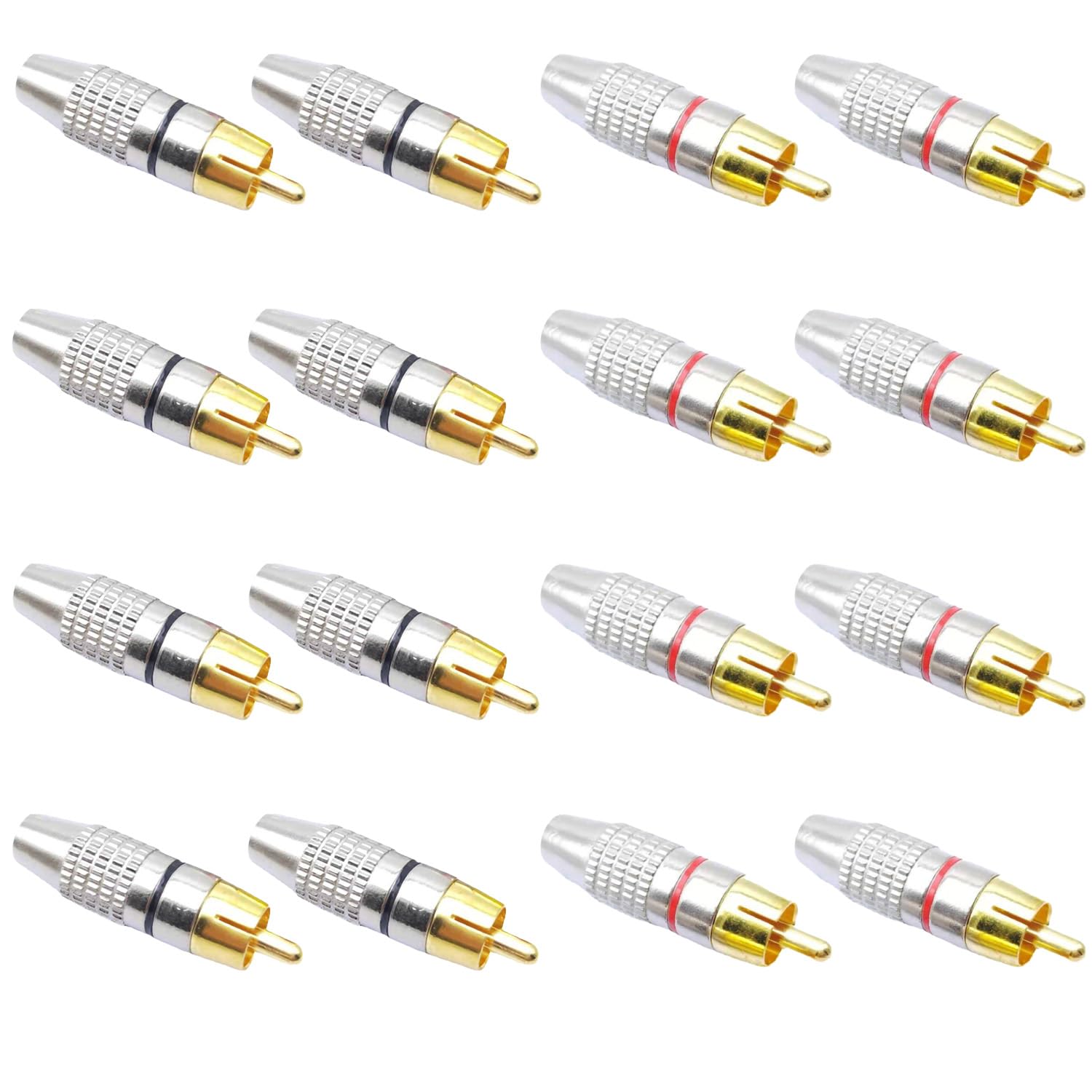 

Karim RCA Pin Male Gold for DIY Vacuum Tube Stereo Socket Red and Pack of 16 Plugs, Terminals, Connectors, Plated, Audio, Amplifiers, Cables, Black,