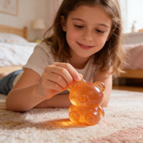 Little Bear Squeeze Toy Soft TPR Fidget for Stress Relief Realistic Gummy Candy Design Slow-Rising Toy Novelty Gift for Anxiety Party Favors