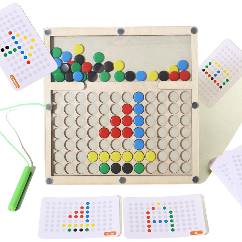 

Магнитная доска для рисования для малышей с магнитной ручкой и бусинами, доска для рисования, развивающая игрушка Монтессори для дошкольников, дорожная игрушка, подарки