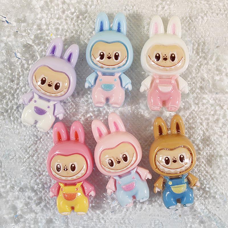 

1 шт. мультяшная глянцевая кукла-животное Лабубу, слепой мешок, смоляные кабошоны с плоской задней частью, материалы для поделок, аксессуары для изготовления ювелирных изделий