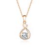 Women's Rose Gold 925 Sterling Silver Heart Drop Pendant Necklace Zirconia Moissanite Engagement Anniversary Jewelry Supplier