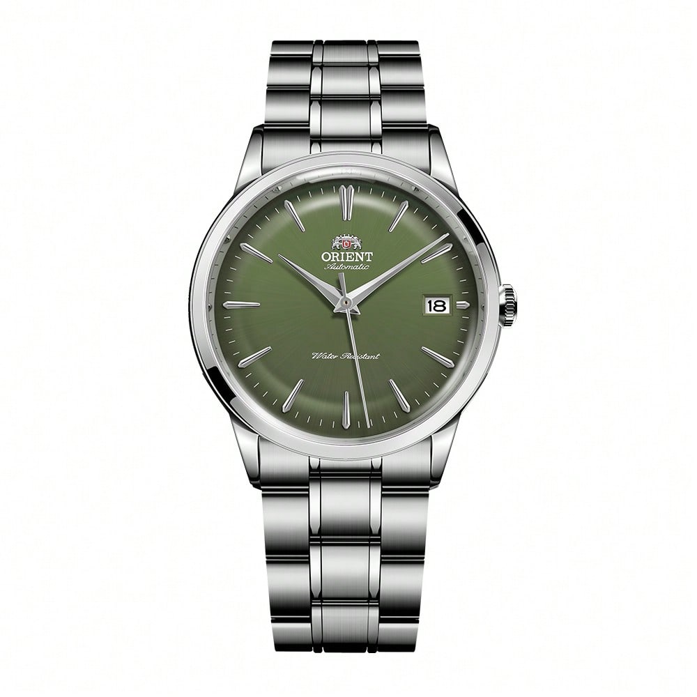 Watch Unisex Mechanical Watch Automatic/Manual Dual-Mode Movement, 30M Water Resistance, Green Dial, Metal Strap RA-AC0M09E30B