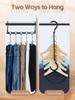 HOUSE DAY Black Magic Space Saving Hangers 10 Pack, Premium Smart Hanger Hooks, Sturdy Cascading Hangers with 5 Holes for Heavy Clothes