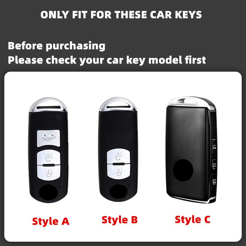 Metall Leder Auto Fernbedienung Schlüsselhülle Hülle Halter Schale Fob für Mazda 3 Axela CX-30 CX-5 CX-30 CX-50 CX70 CX90 6 CX-9 MX-5 Atenza