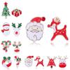 Cute Little Santa Elk Gift Earrings, Flash Diamond Christmas Tree Snowman Earrings