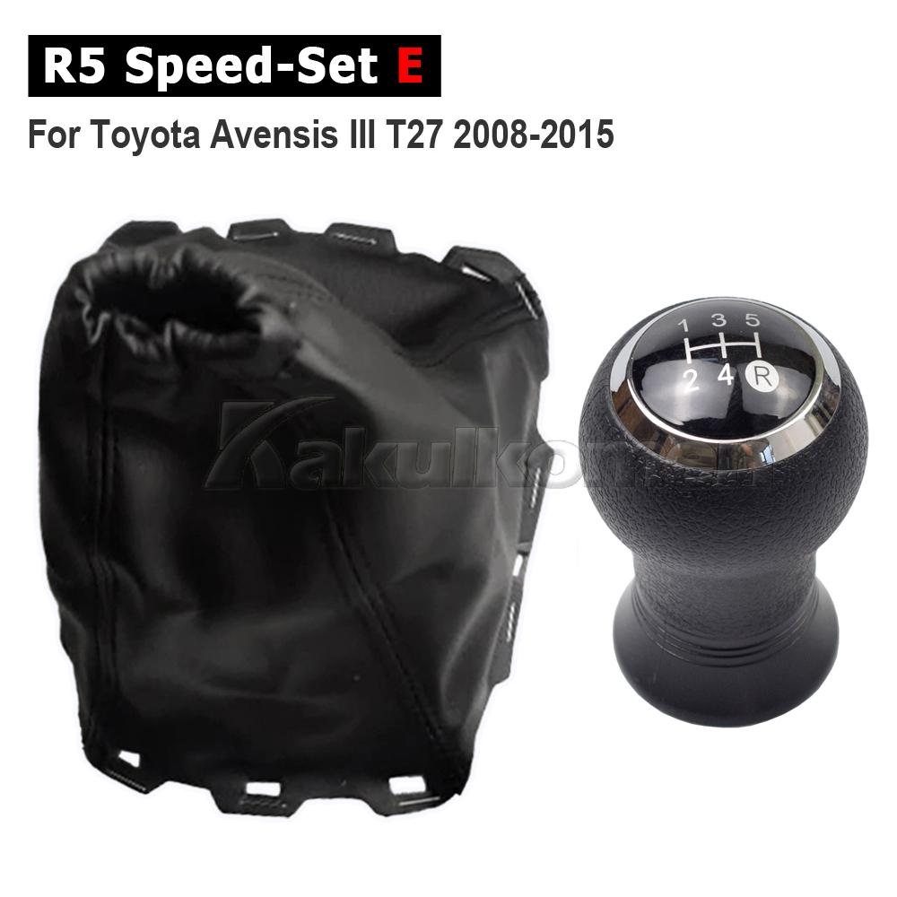 5/6 Speed Gear Shift Knob Stick Lever Shifter Handball With Gaiter Boot Dustproof Cover For Toyota Avensis III T27 (2008-2015)