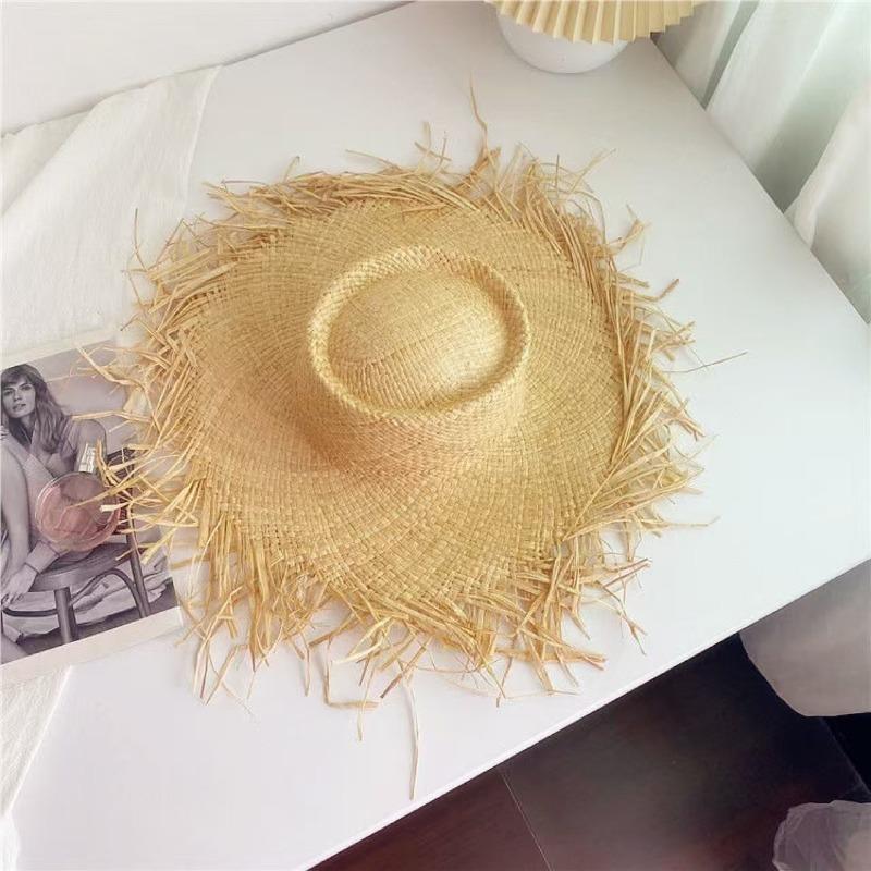 Summer Wind Big Brim Raffia Straw Hat Women's Beach Hat Travel Seaside Vacation Sun Hat