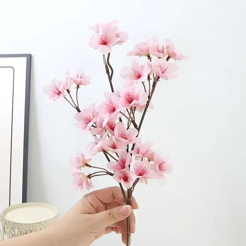 8pcs Artificial Cherry Blossom Branches - Leafless, Perfect for Home Decor & Wedding Floral Arrangements