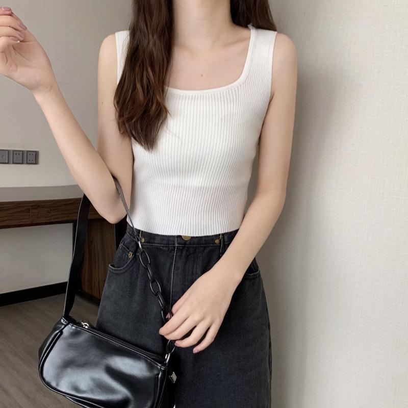 Knitted Small Camisoles Women's Inner Summer Clothes Internet Celebrities New Design Sense and Internet Celebrity Popular Tops Are Worn Outside