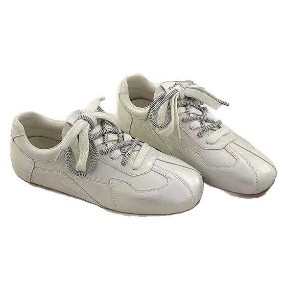 Soft leather version~ College style color matching versatile German training shoes women's 2025 spring soft-soled sports versatile casual Forrest Gum
