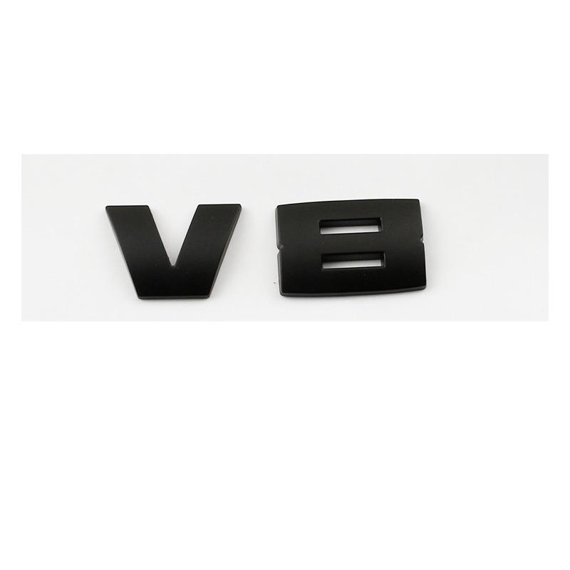 NEW ABS V6 V8 V12 logo Side rear trunk  emblem black silver logo sticker Decal Replacement for BMW