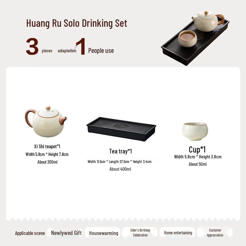 YIHUTEA Huang Ru Style Stainless Steel Tea Set